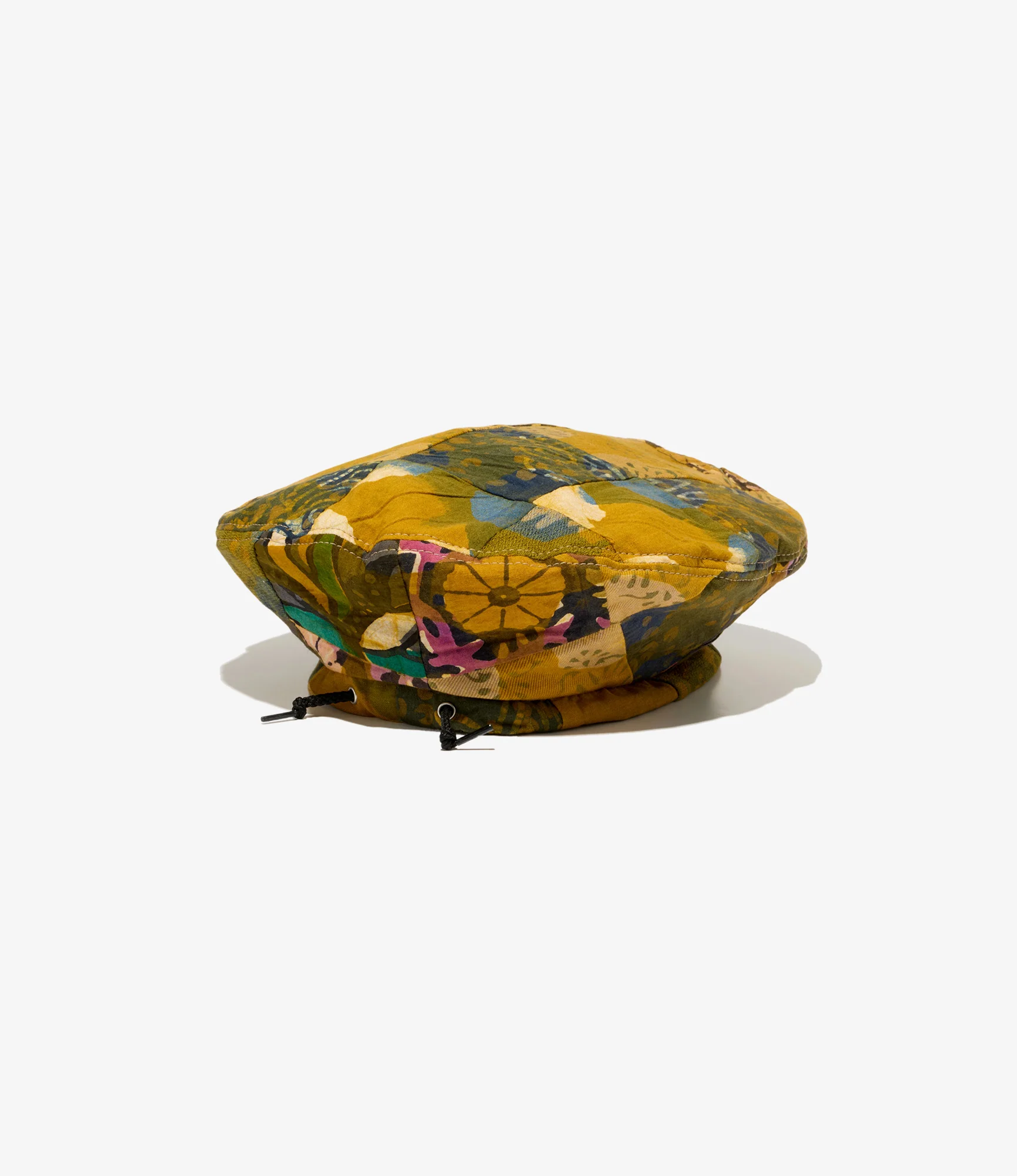 Beret – Olive Mixed Pattern Patchwork - Image 2