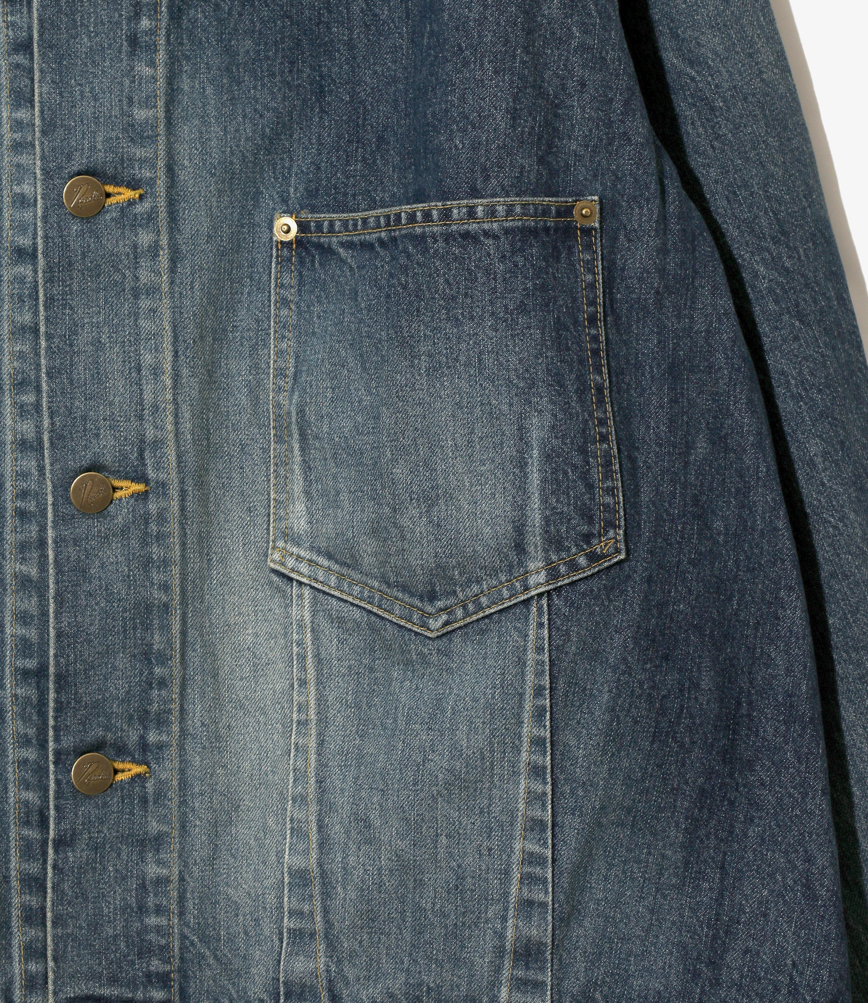 Darts Bottom Jean Jacket –  Indigo 12oz Denim - Image 3