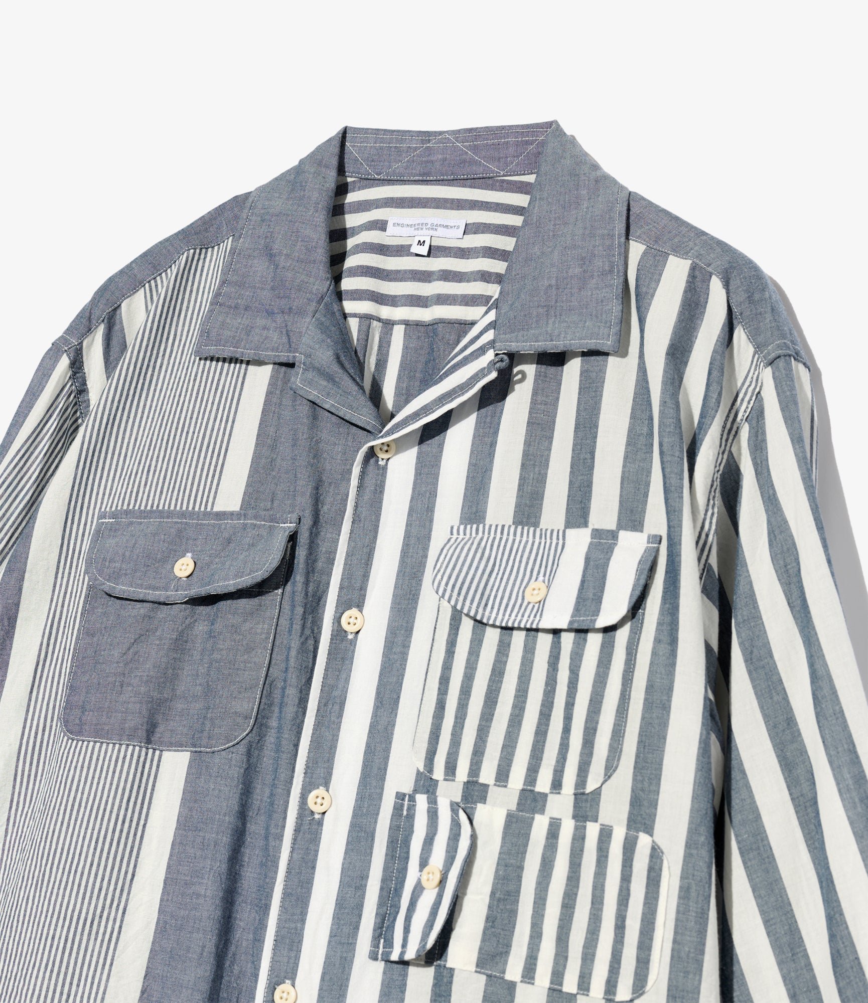 Bowling Shirt – Blue/White Striped Chambray - Image 3