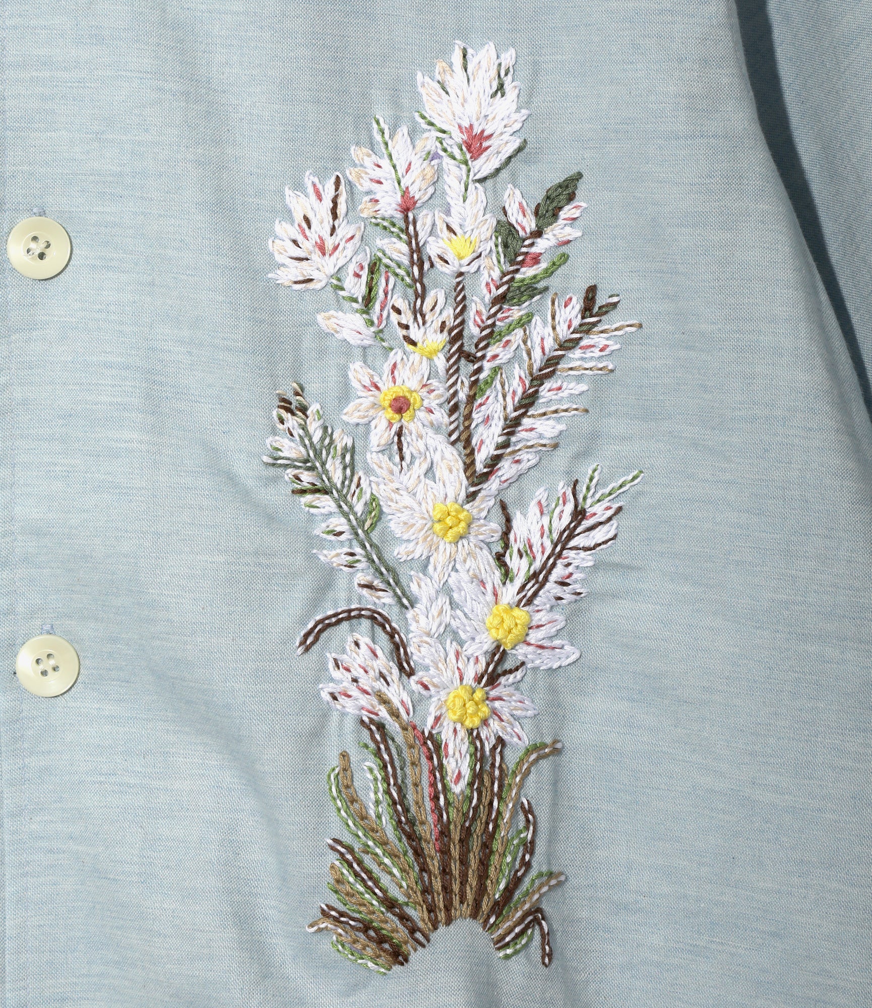 Cabana Shirt – Blue Flower Embroidery - Image 3