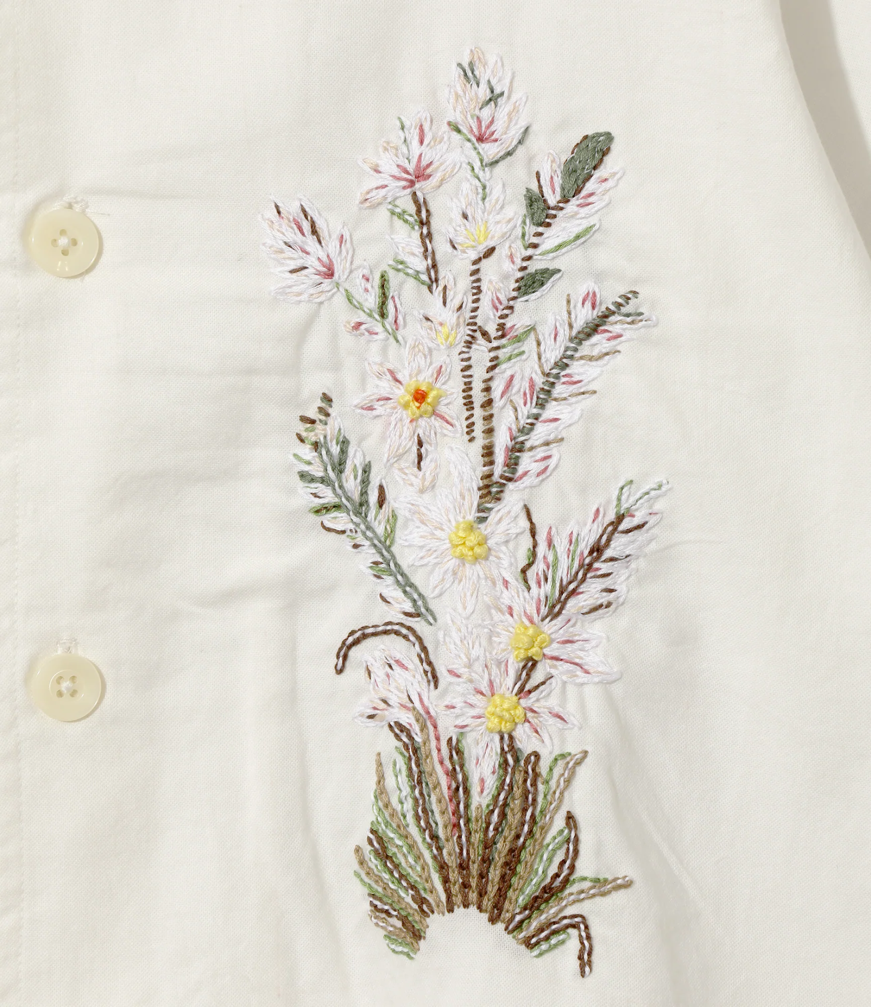 Cabana Shirt – White Flower Embroidery - Image 2
