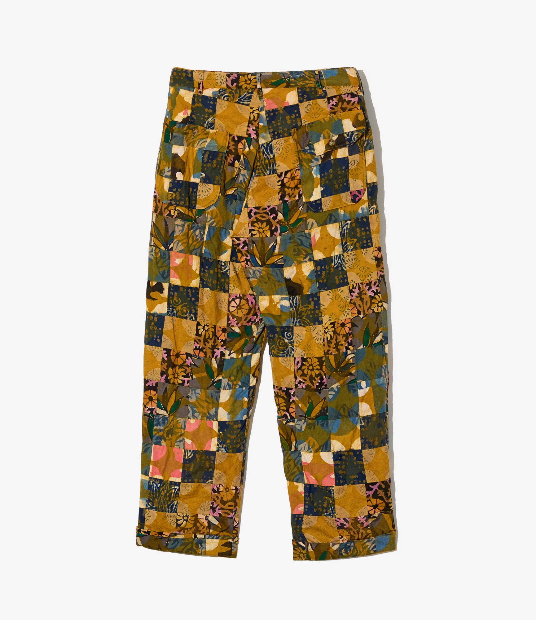 Carlyle Pant – Olive Mixed Pattern Patchwork - Image 2