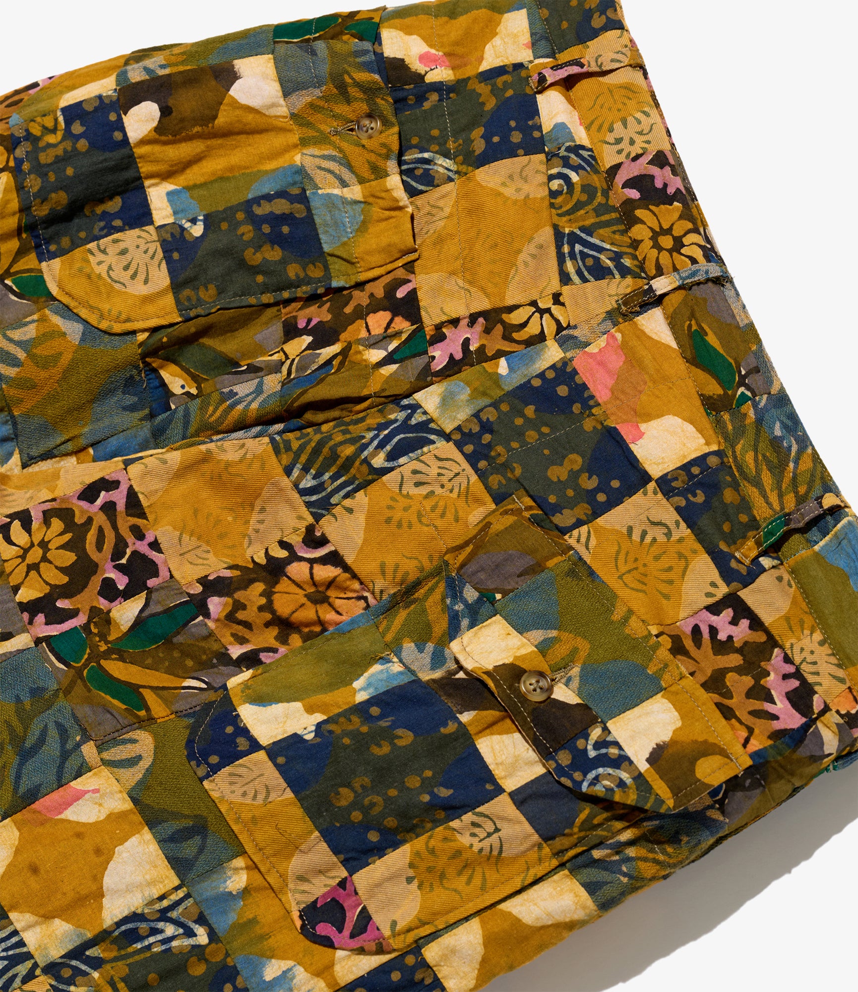 Carlyle Pant – Olive Mixed Pattern Patchwork - Image 4
