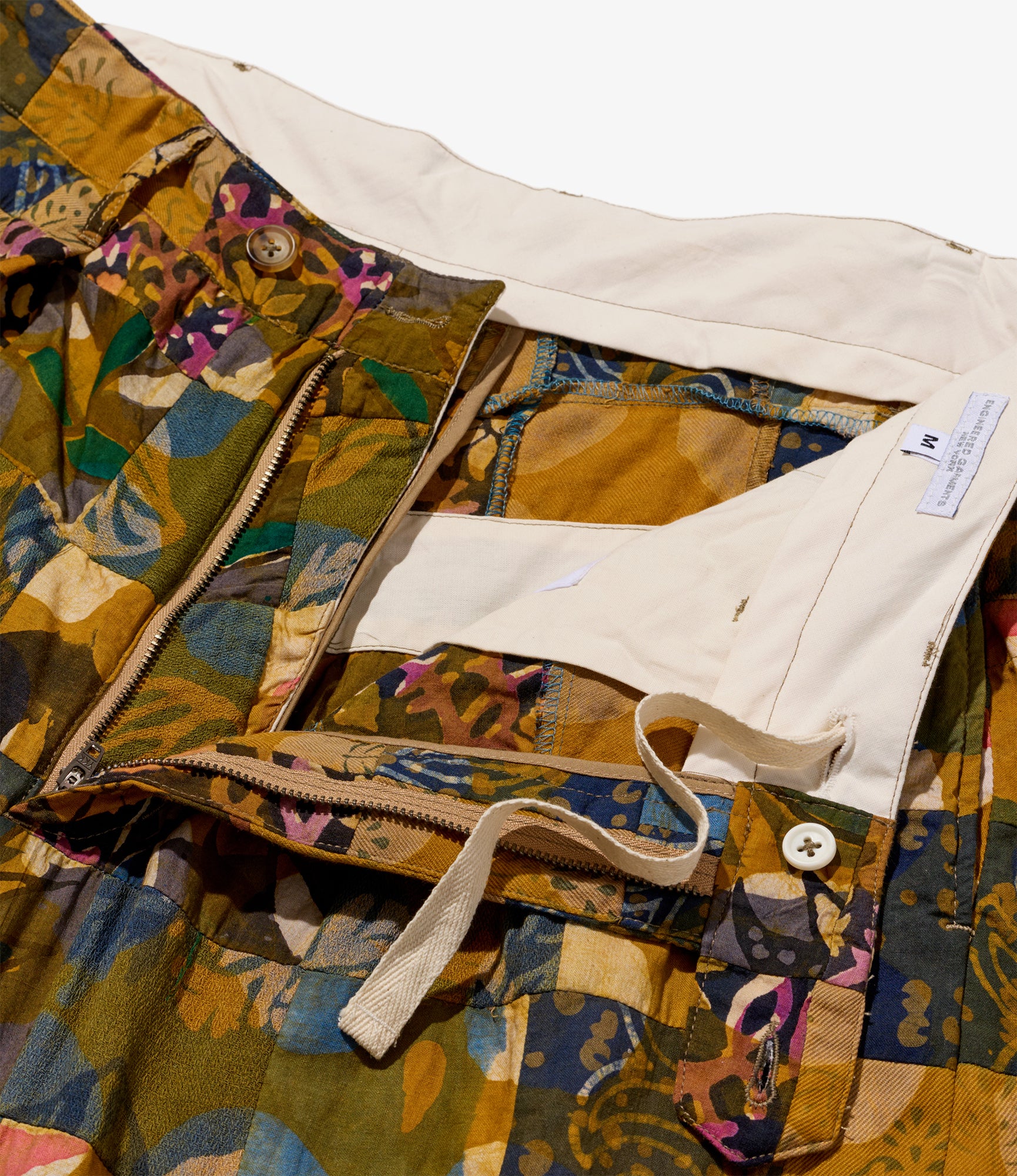Carlyle Pant – Olive Mixed Pattern Patchwork - Image 5