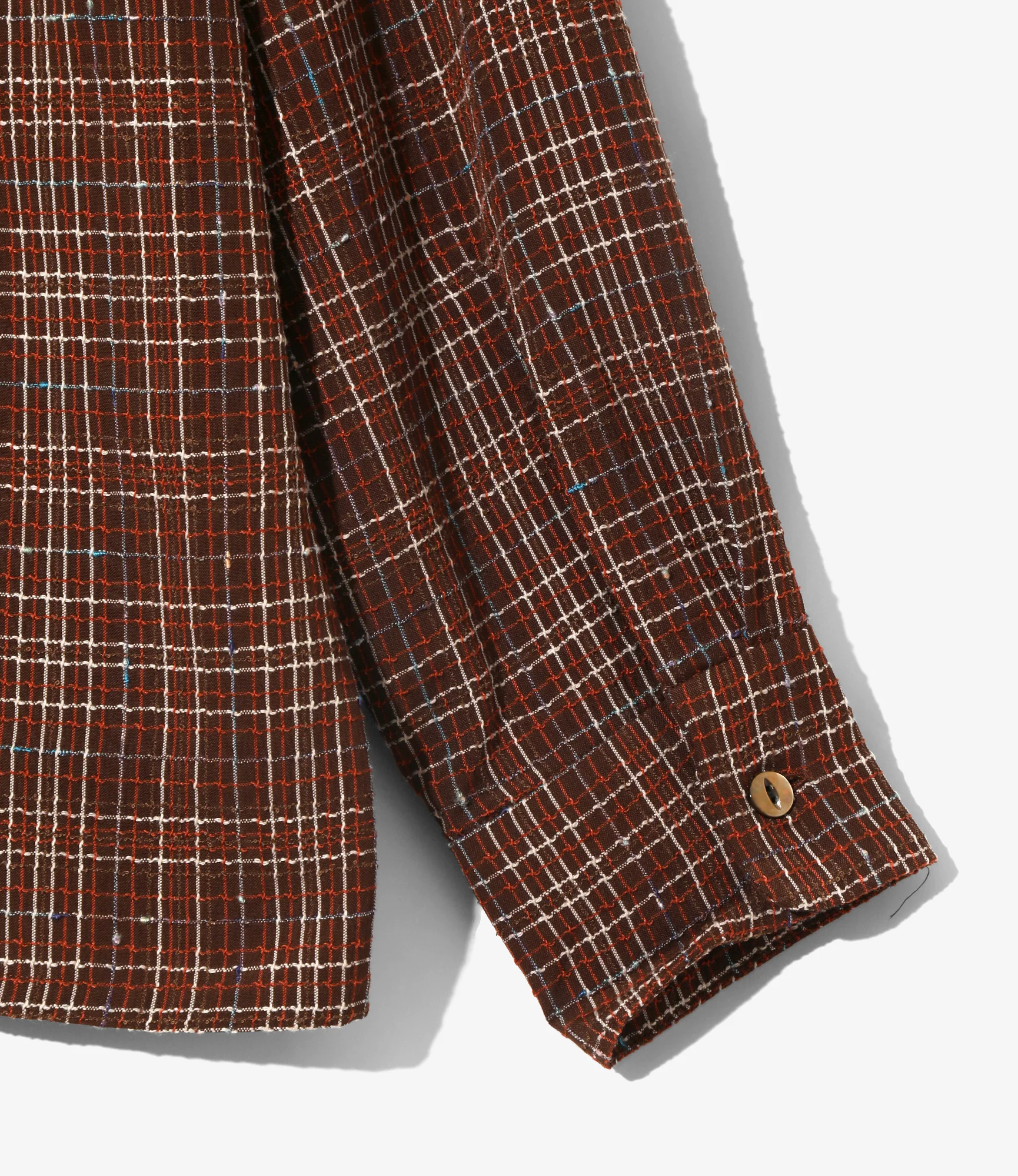 Classic Shirt – Brown Grid Dobby - Image 4