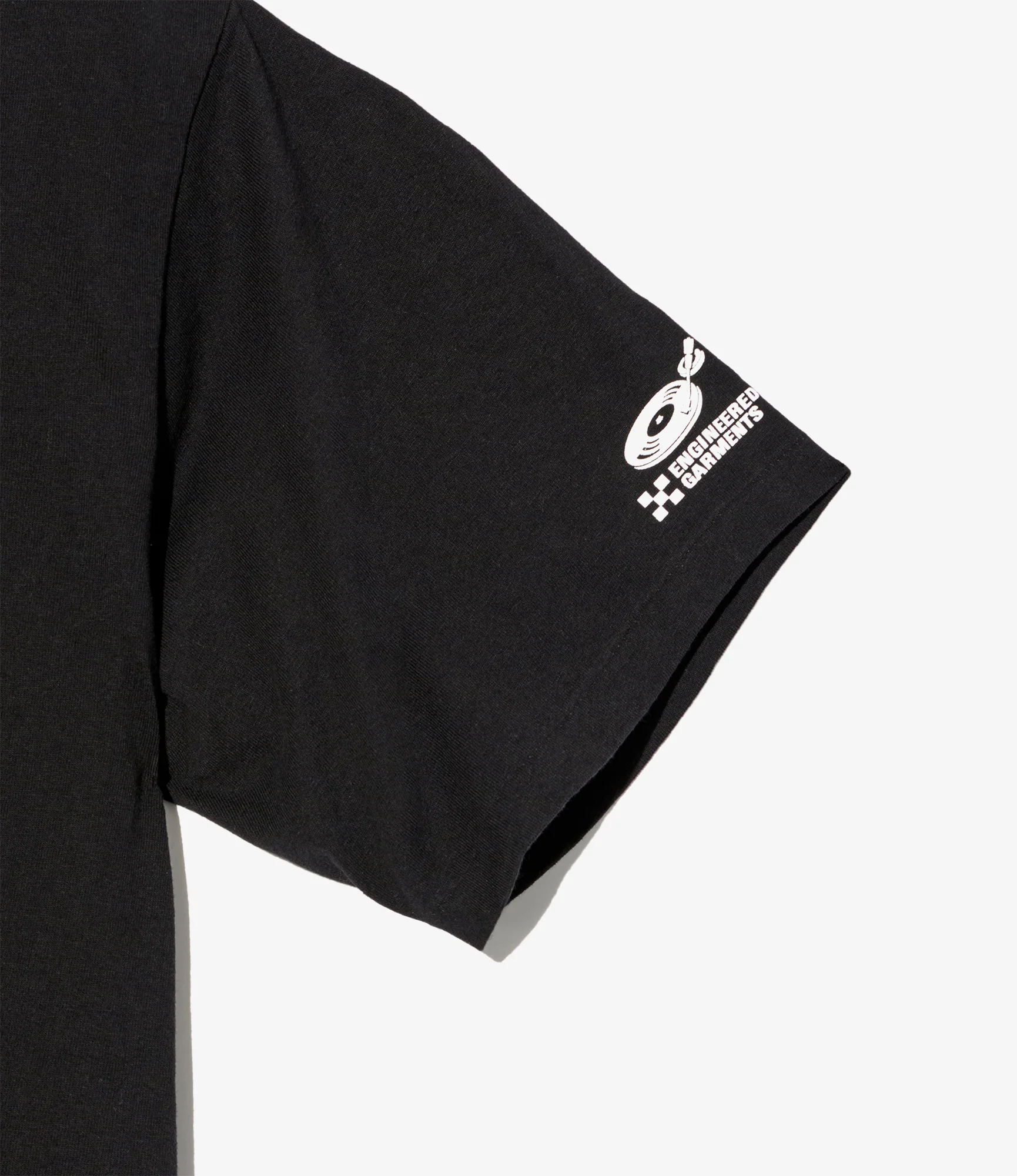 Cross Neck T–Shirt – Black 'Flower' Print - Image 2