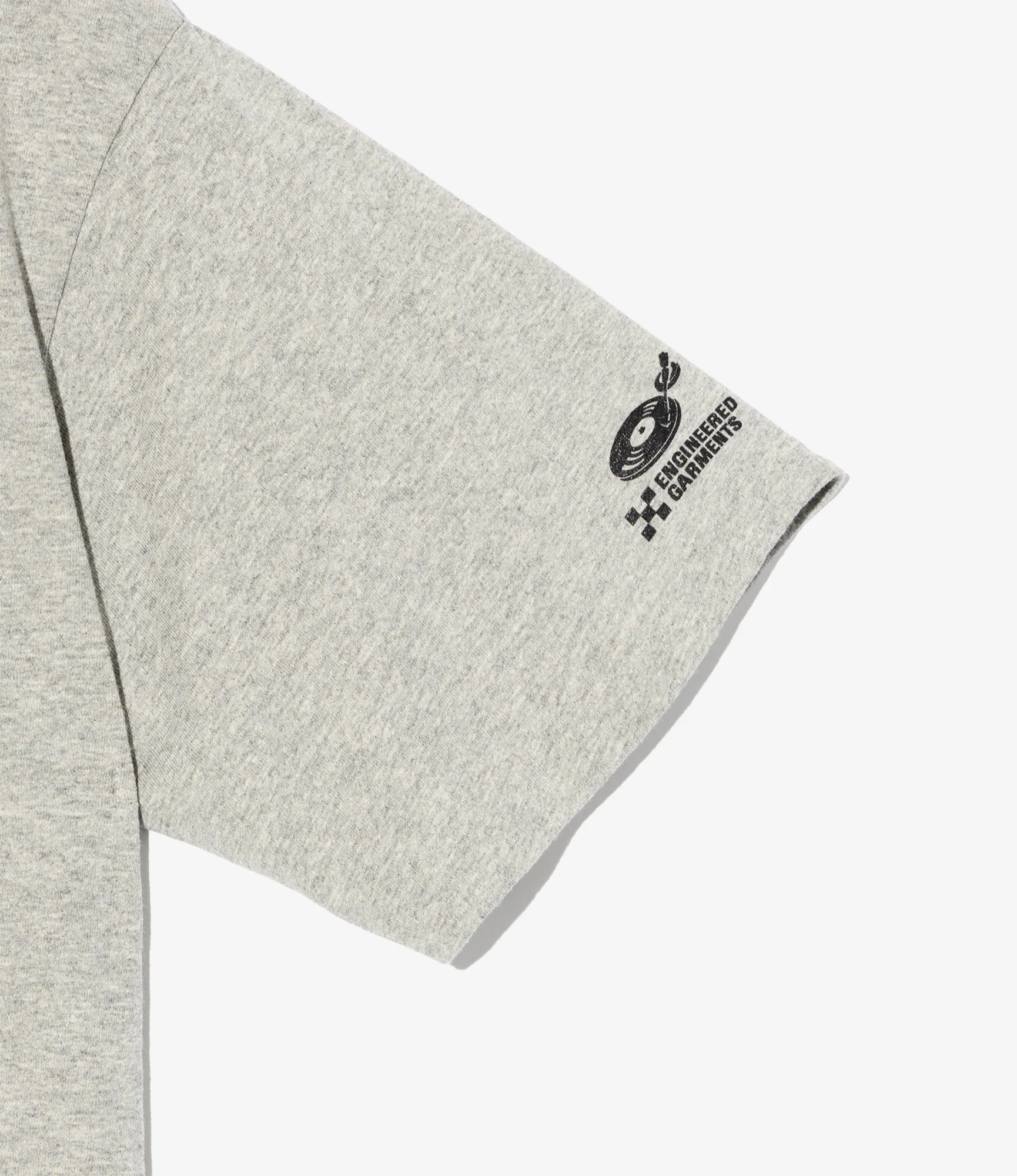 Cross Neck T–Shirt – Grey 'Flower' Print - Image 2