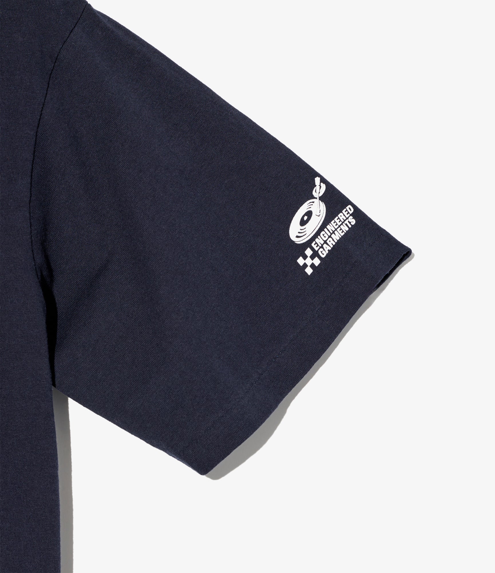 Cross Neck T–Shirt – Navy 'Footprint' Print - Image 2