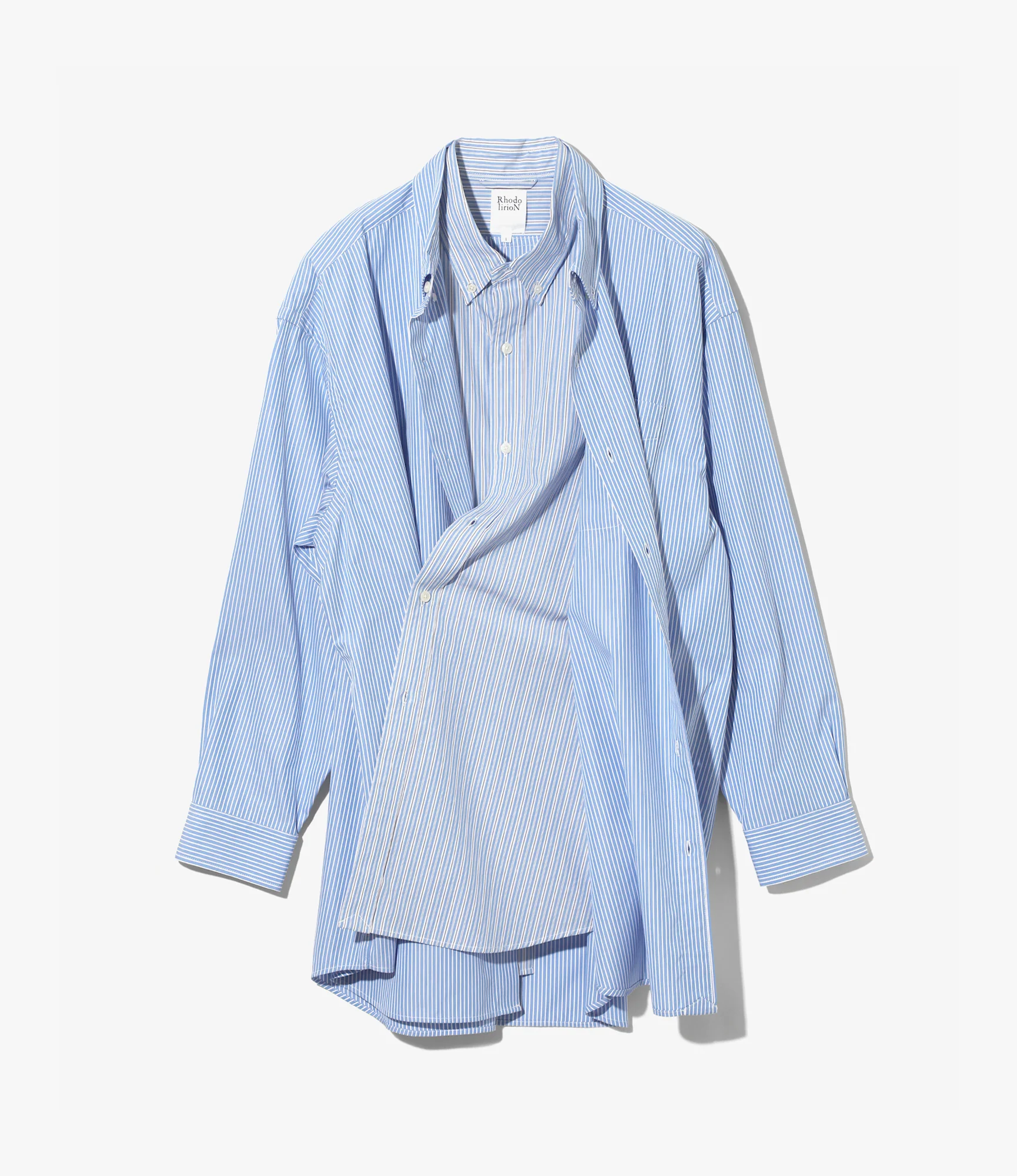 Double-Layer Shirt Dress – Sax Blue Stripe