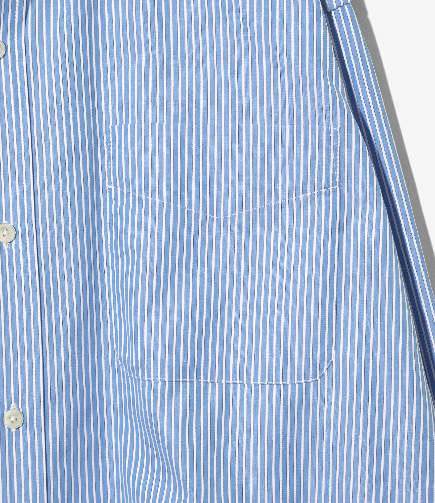 Double-Layer Shirt Dress – Sax Blue Stripe - Image 5