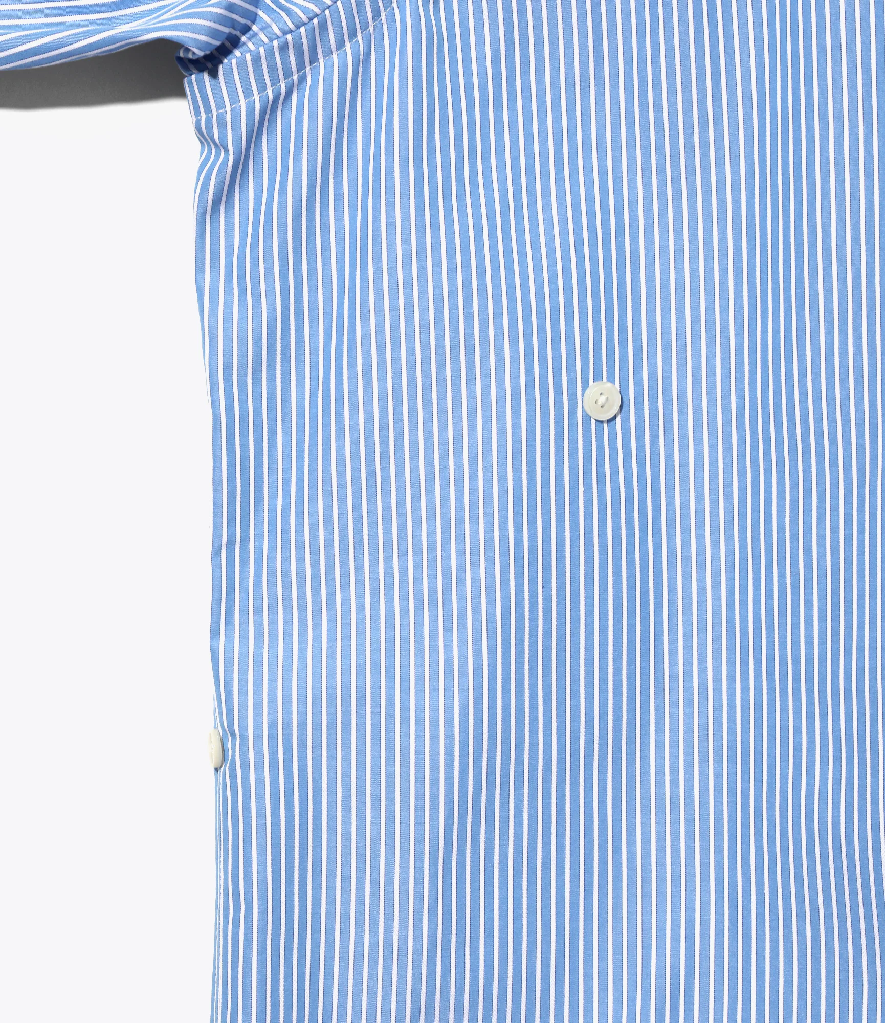 Double-Layer Shirt Dress – Sax Blue Stripe - Image 6