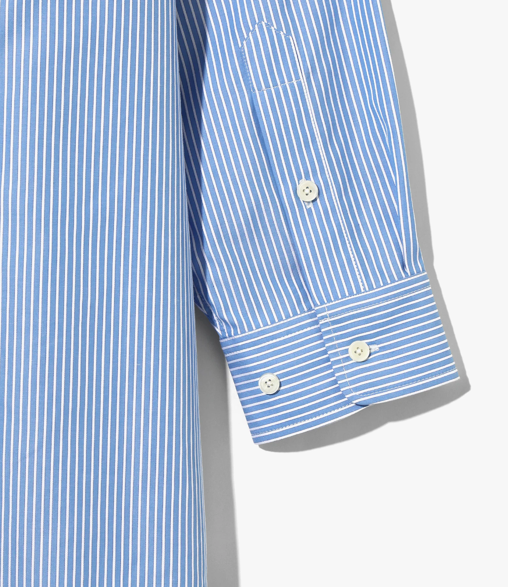 Double-Layer Shirt Dress – Sax Blue Stripe - Image 8