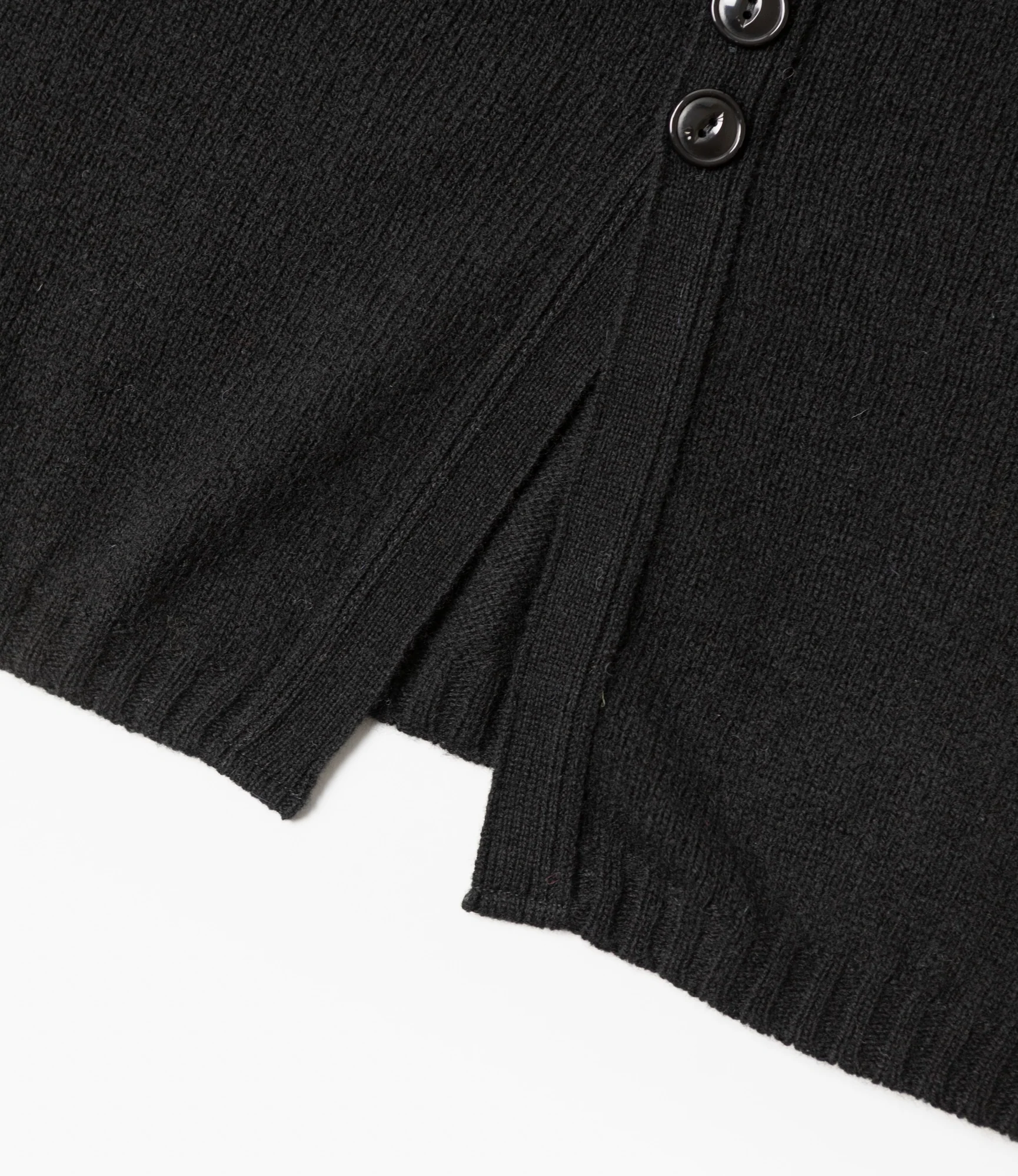 Fisherman Cardigan – Black Shetland Wool - Image 4