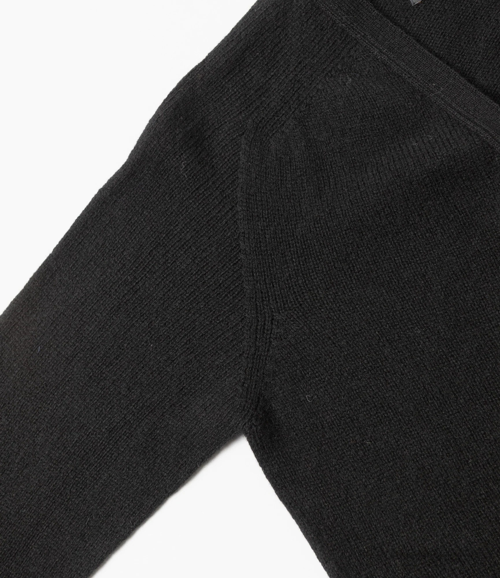Fisherman Cardigan – Black Shetland Wool - Image 5