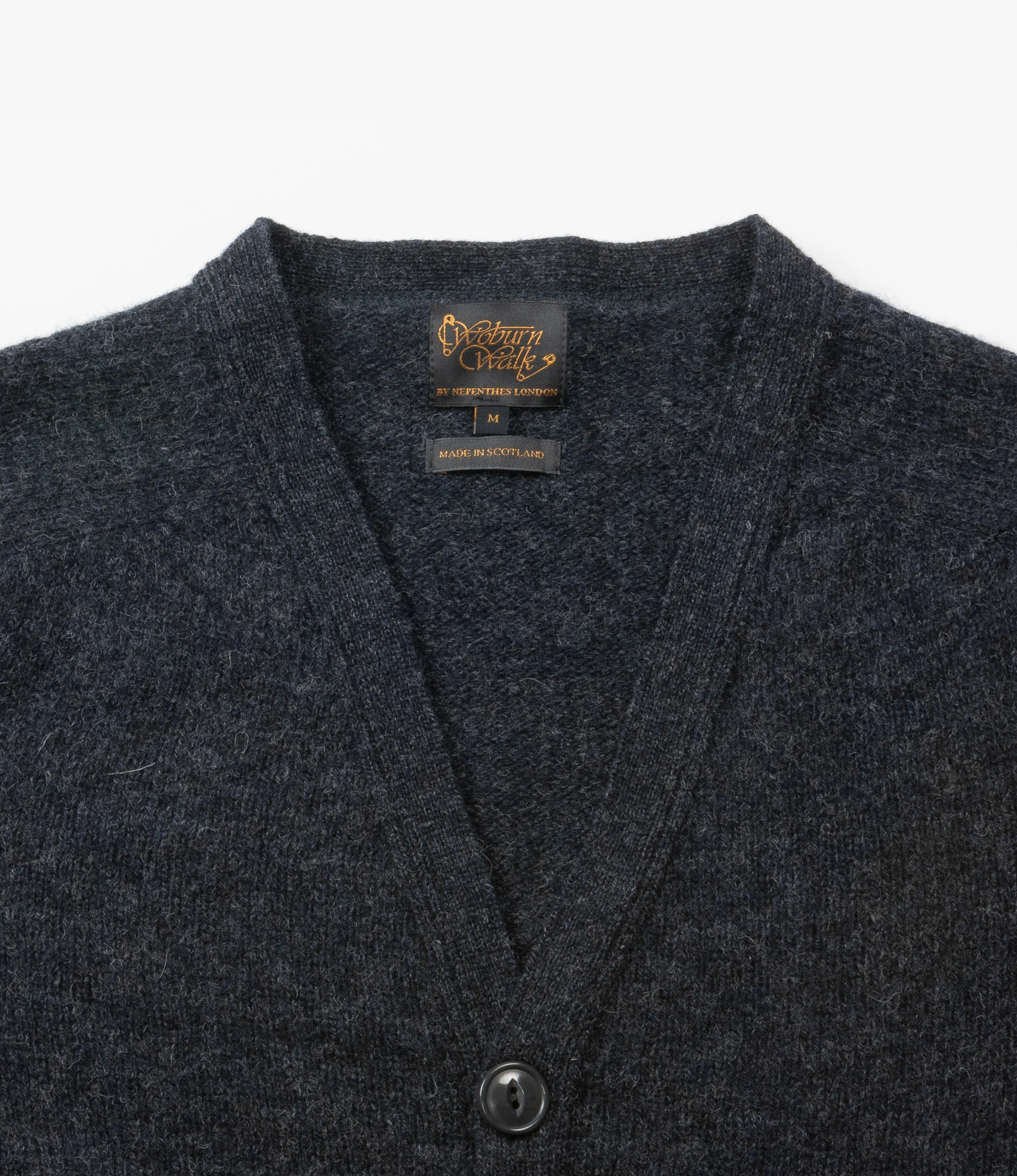 Fisherman Cardigan – Charcoal Shetland Wool - Image 2