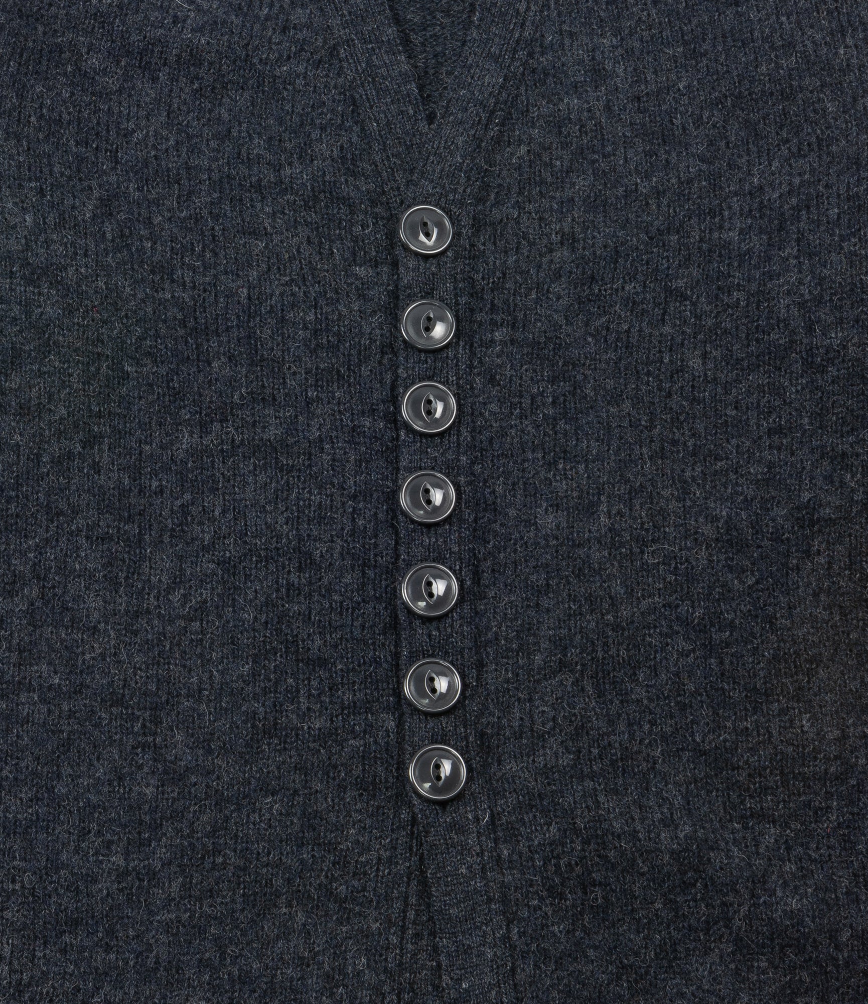 Fisherman Cardigan – Charcoal Shetland Wool - Image 3