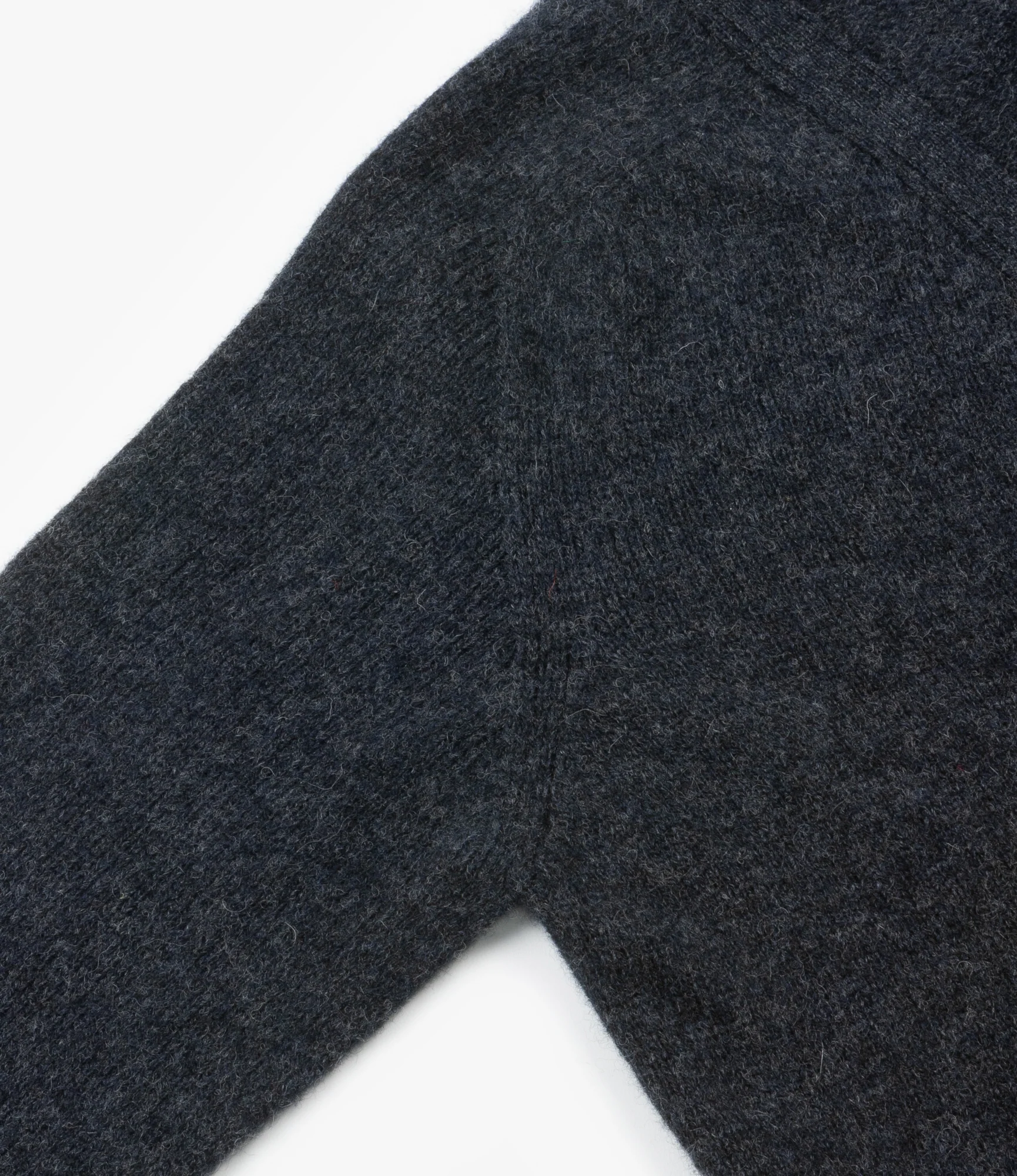 Fisherman Cardigan – Charcoal Shetland Wool - Image 4