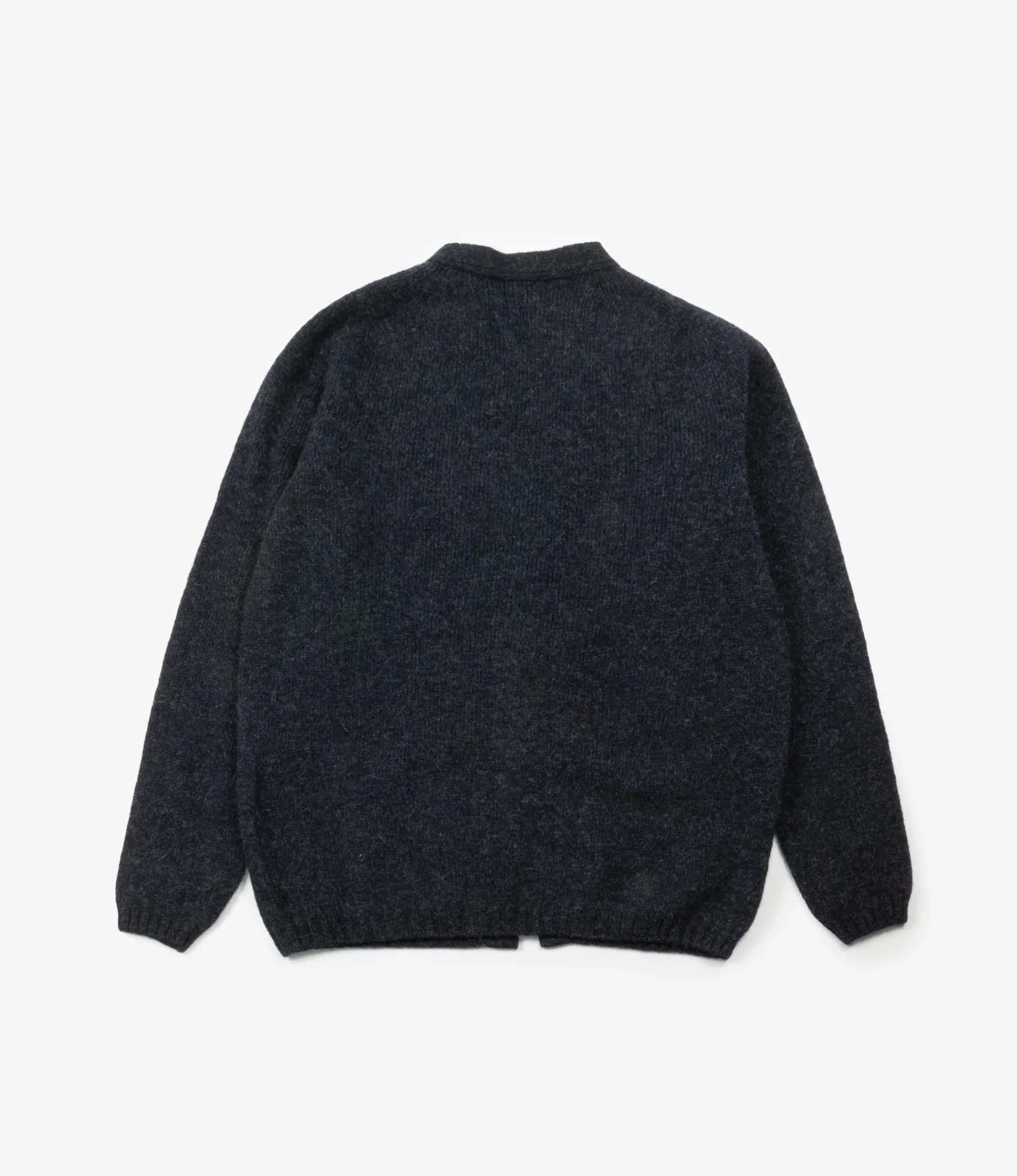 Fisherman Cardigan – Charcoal Shetland Wool - Image 6