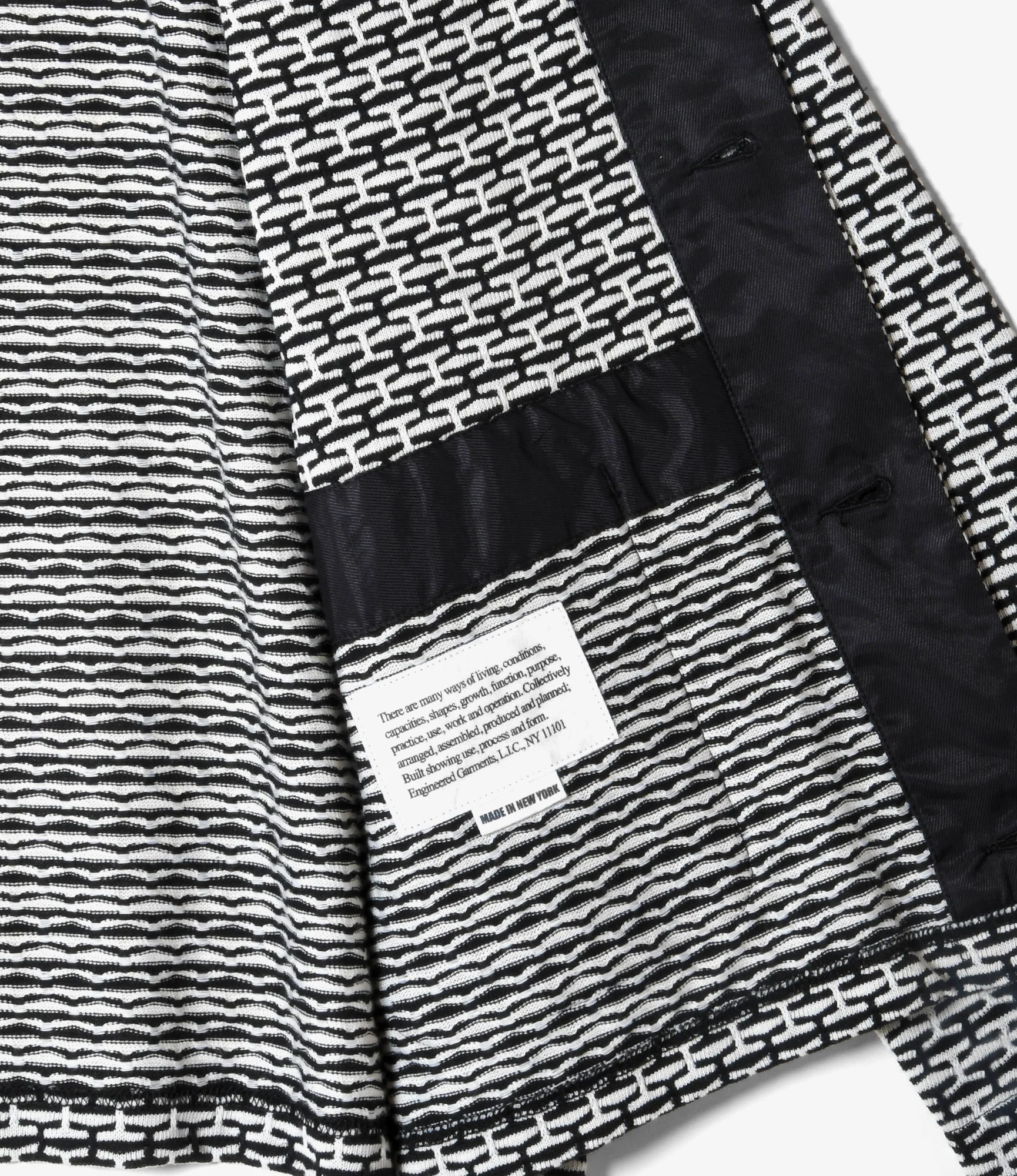 Knit Cardigan – Black/White Horizontal Jacquard - Image 3