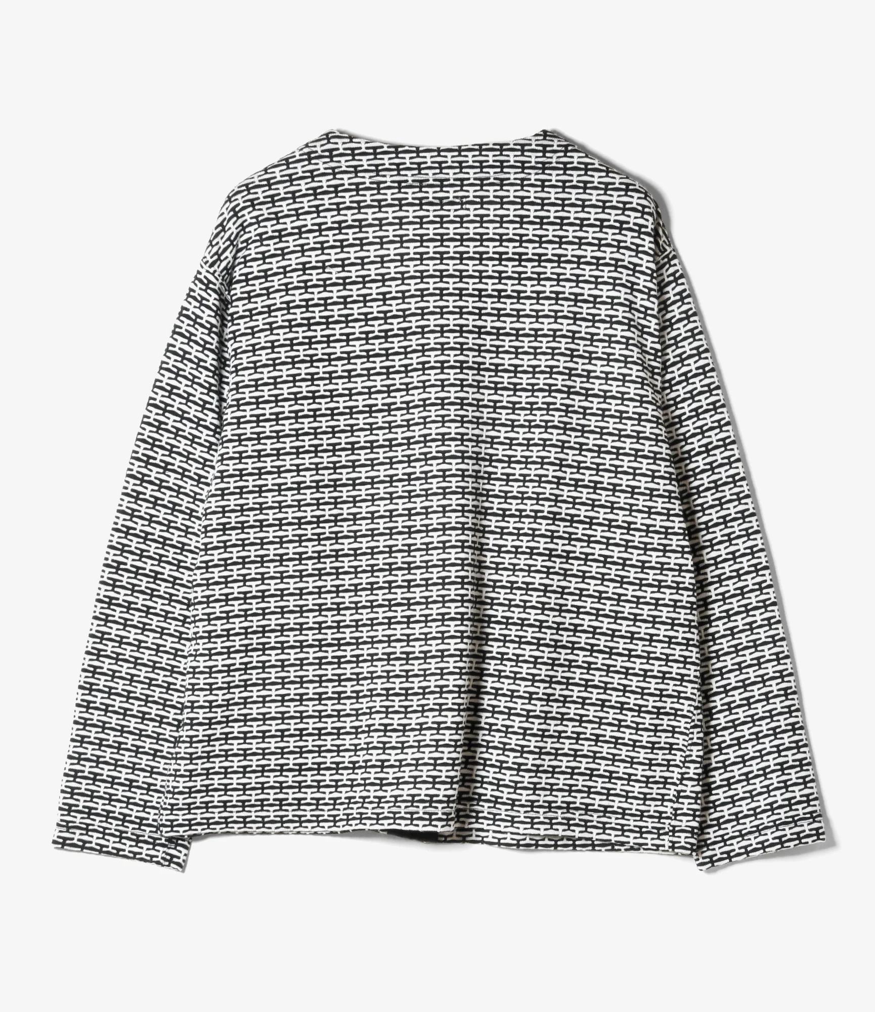 Knit Cardigan – Black/White Horizontal Jacquard - Image 4