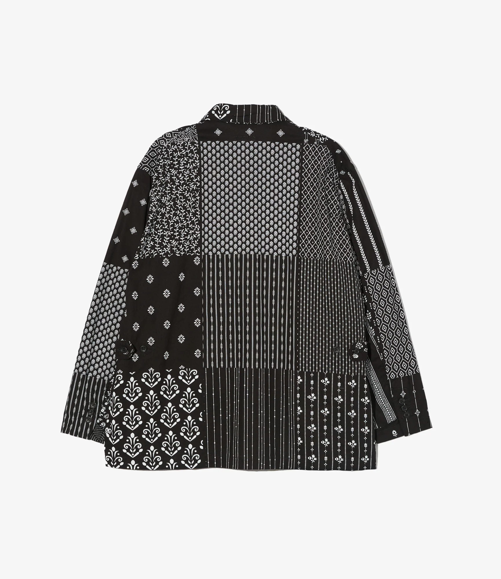 Loiter Jacket – Black/White Patchwork Print - Image 2