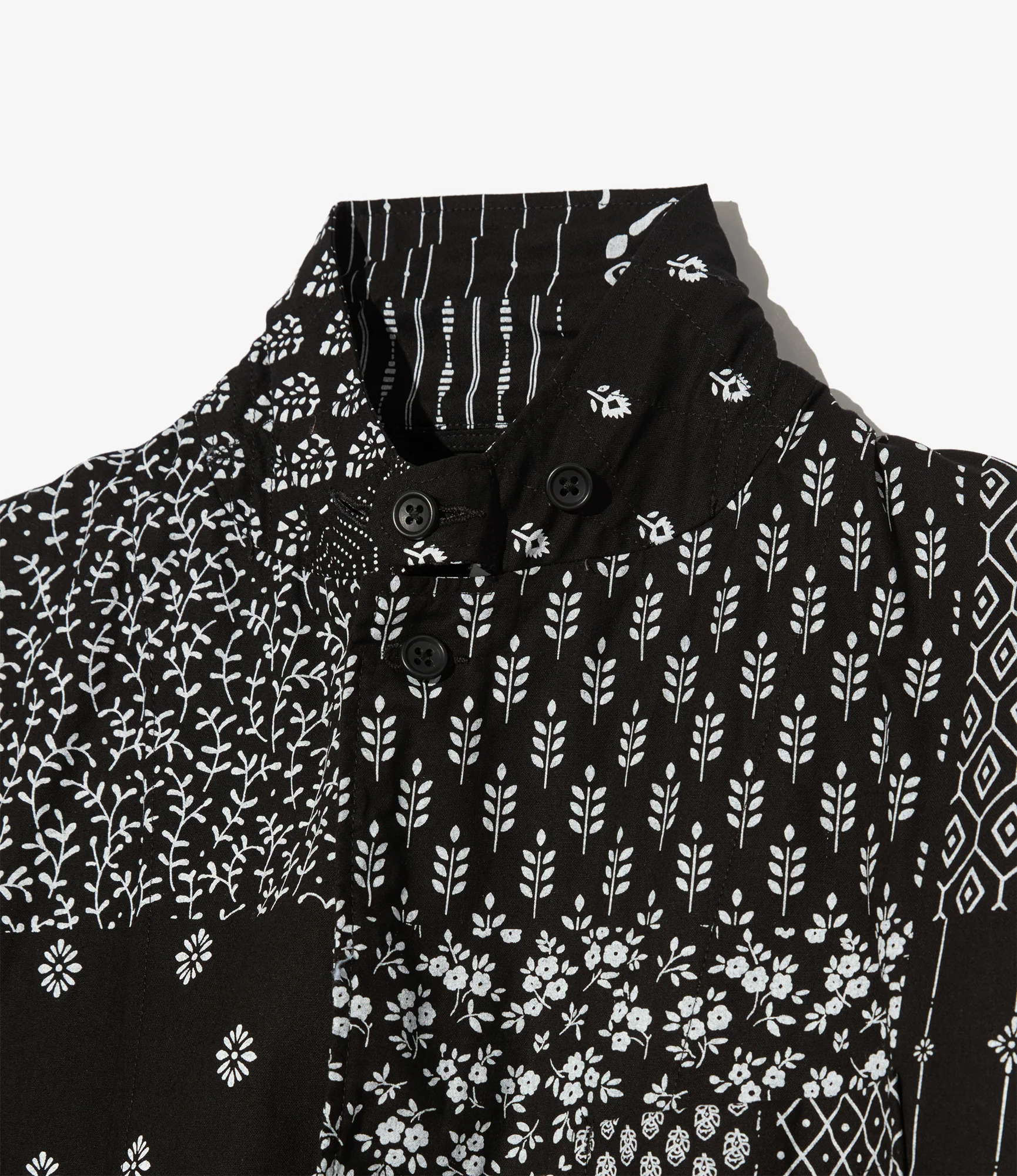 Loiter Jacket – Black/White Patchwork Print - Image 3