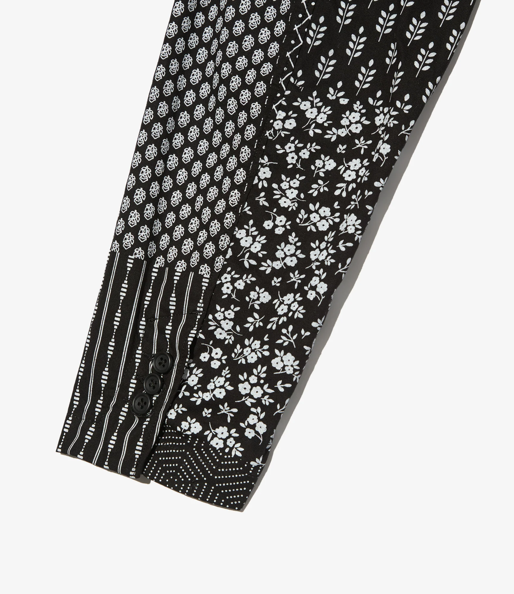Loiter Jacket – Black/White Patchwork Print - Image 4