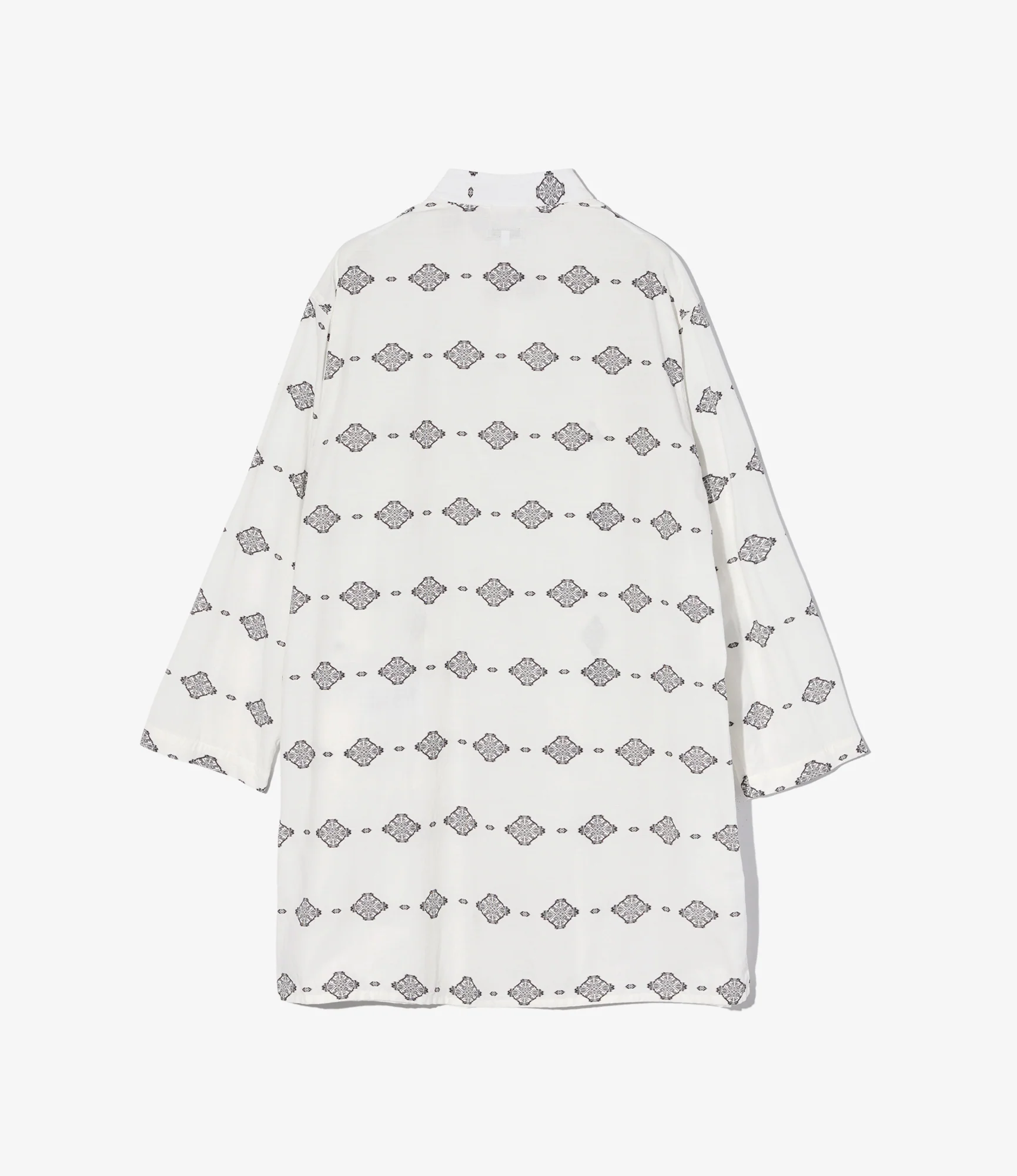 Long Dayton Shirt – White Ikat Print - Image 2