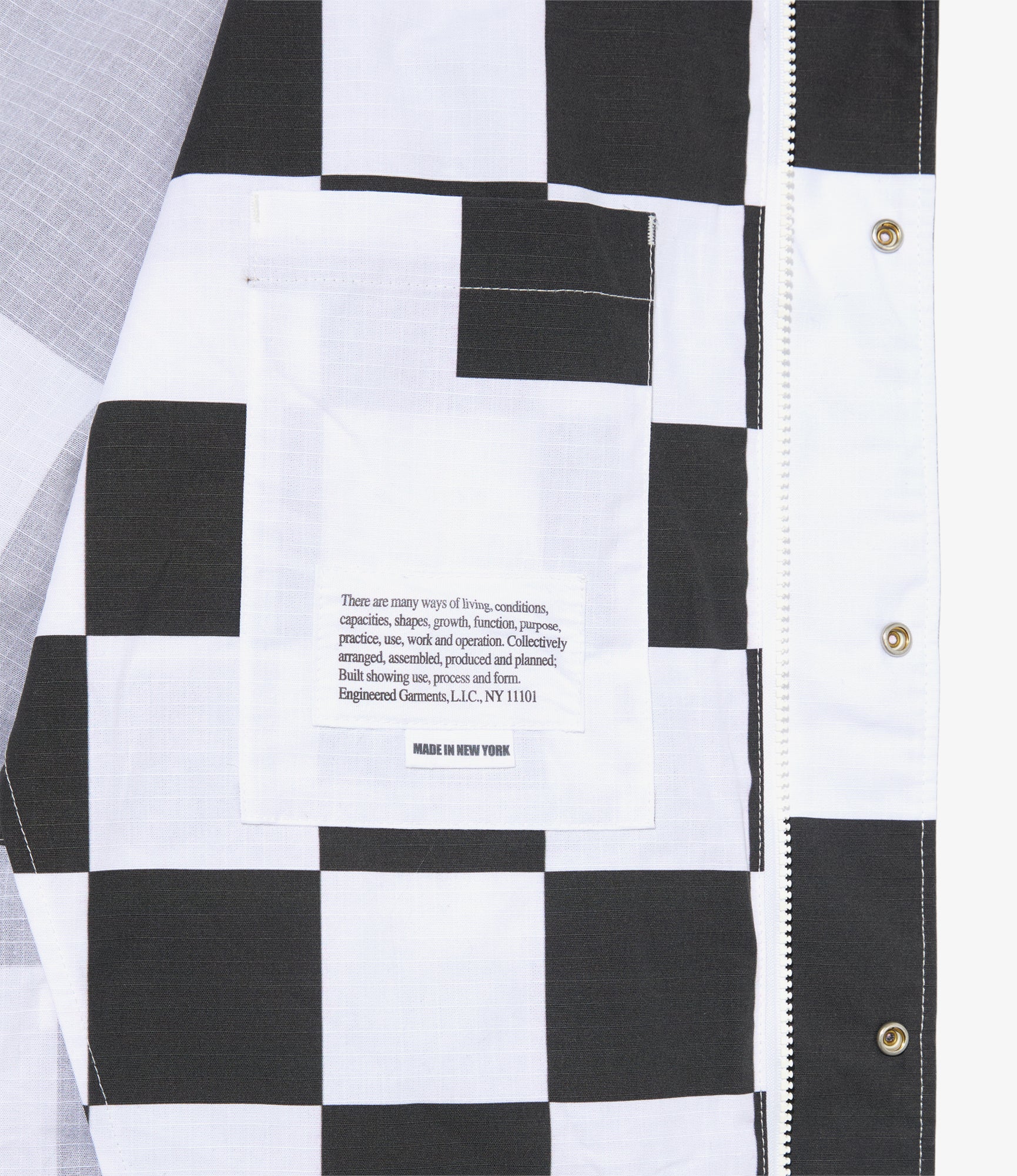 Lt Parka – White/Black Checker Print Ripstop - Image 3