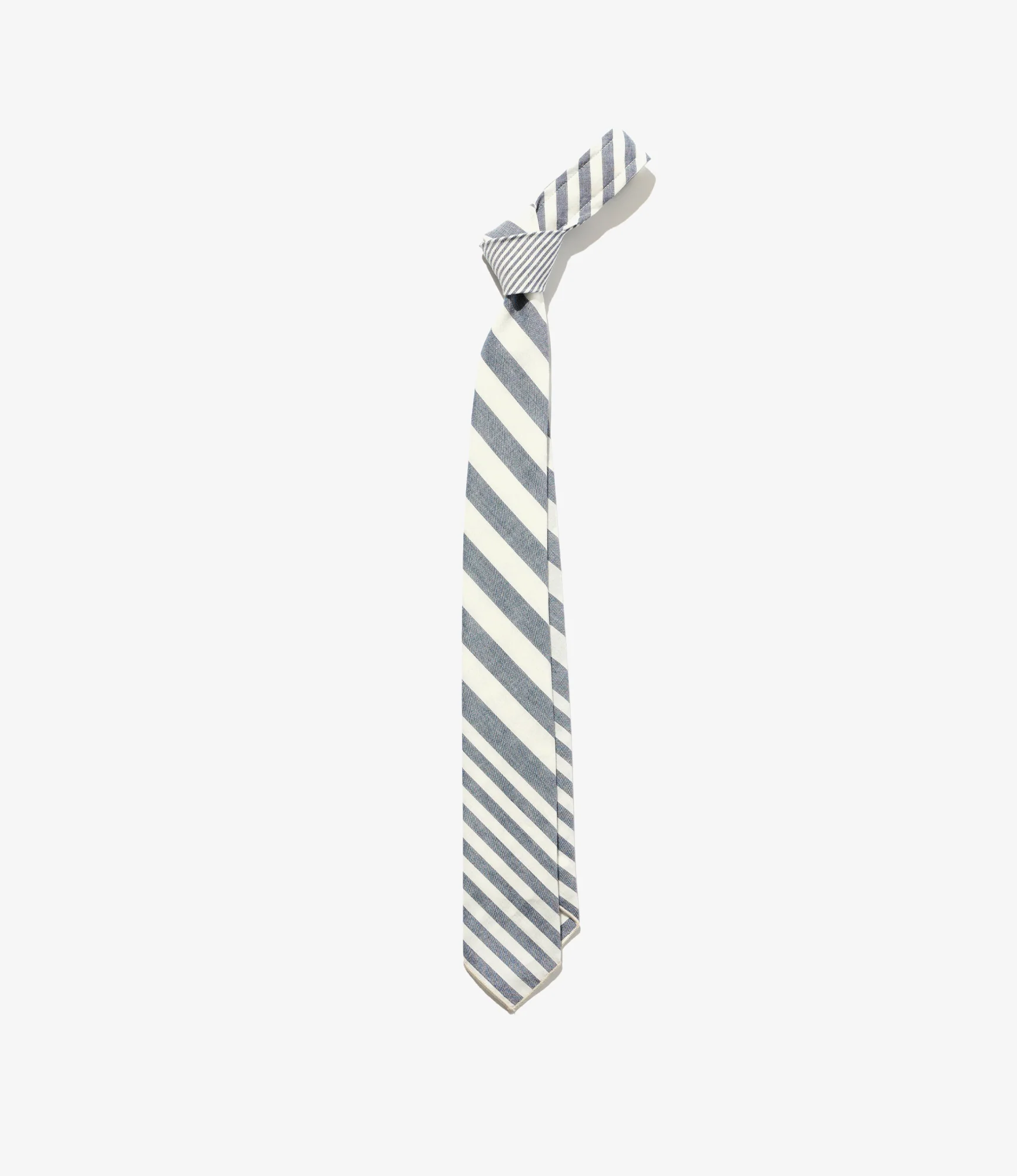 Narrow Tie – Blue/White Striped Chambray