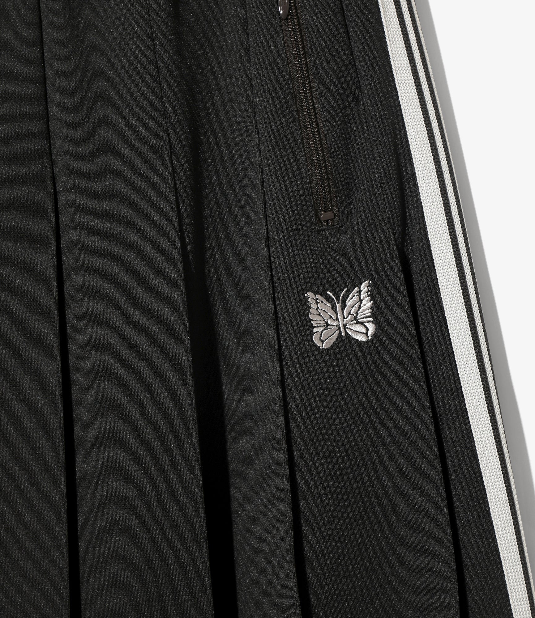 Pleated Track Skirt – Charcoal Smooth Polyester - Image 2