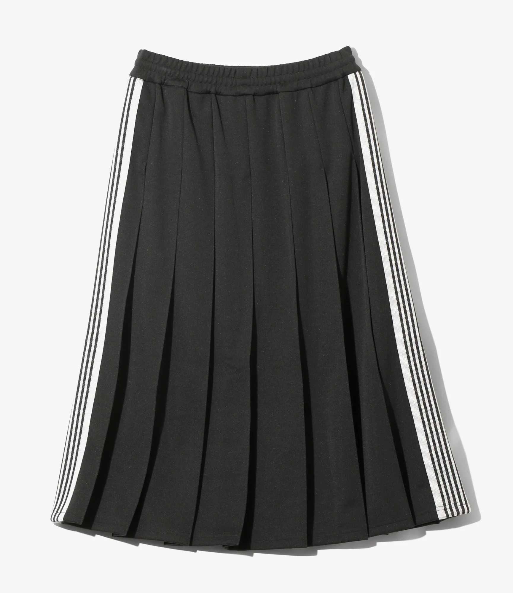 Pleated Track Skirt – Charcoal Smooth Polyester - Image 5