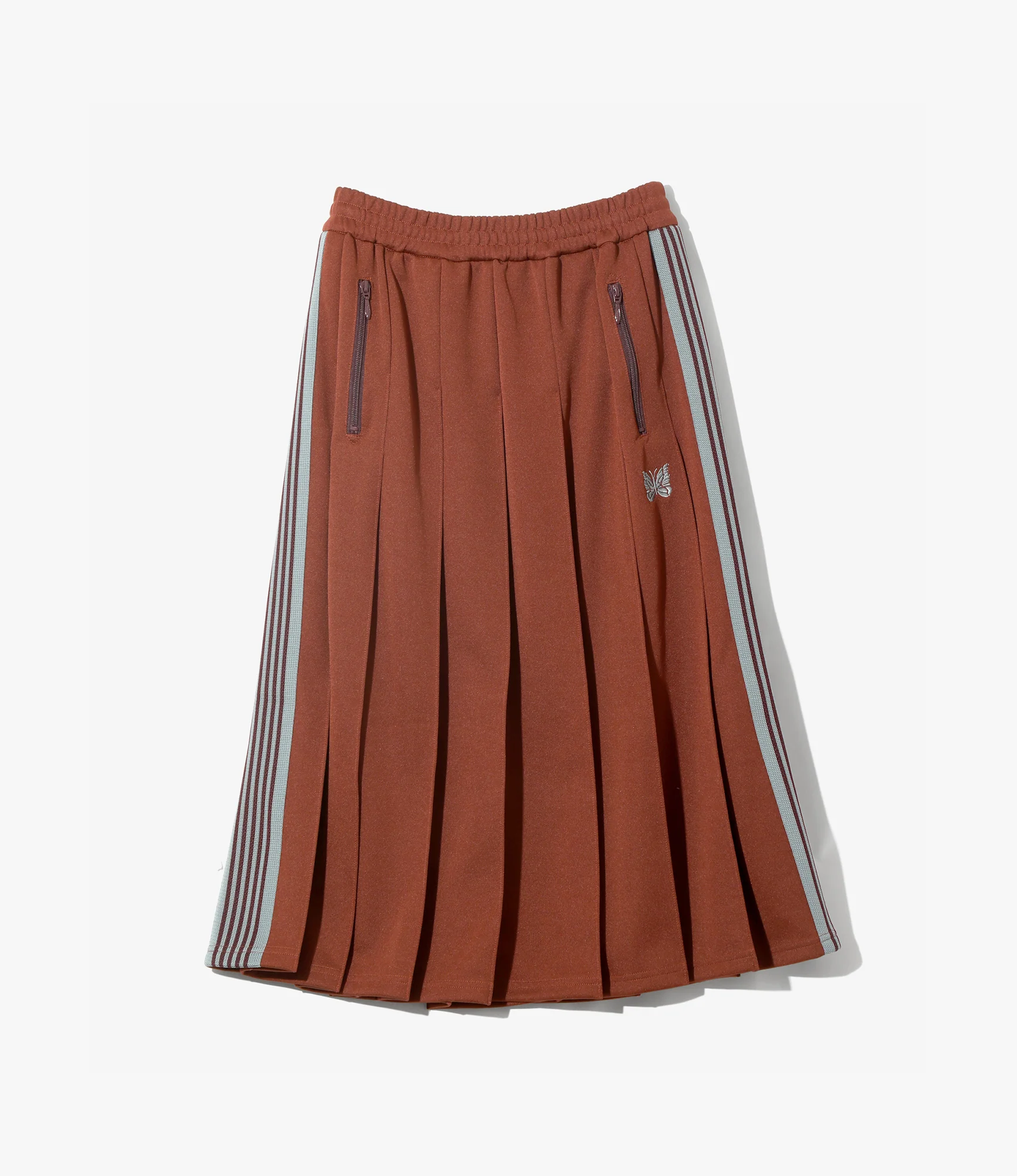 Pleated Track Skirt – Rust Smooth Polyester