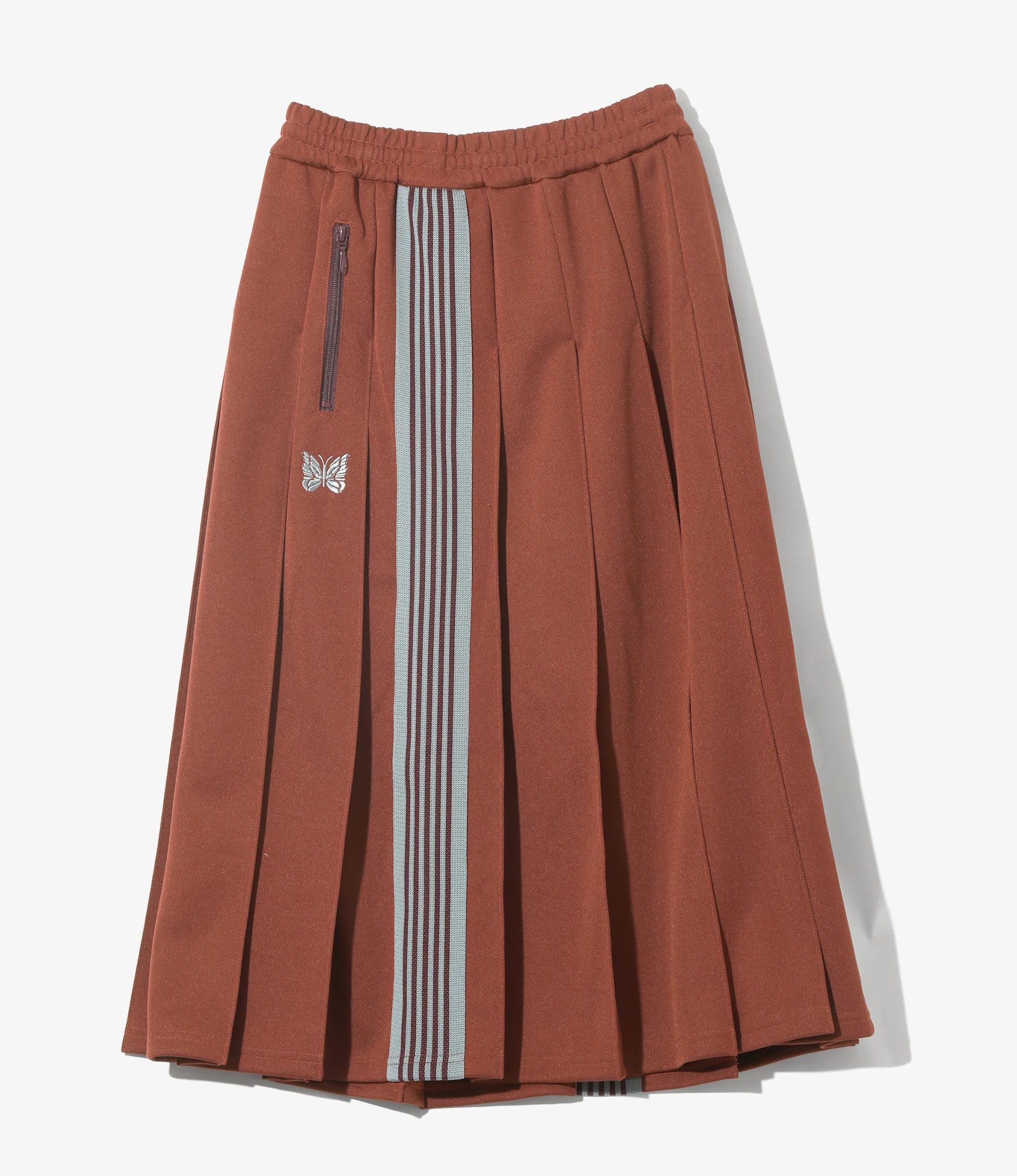 Pleated Track Skirt – Rust Smooth Polyester - Image 4