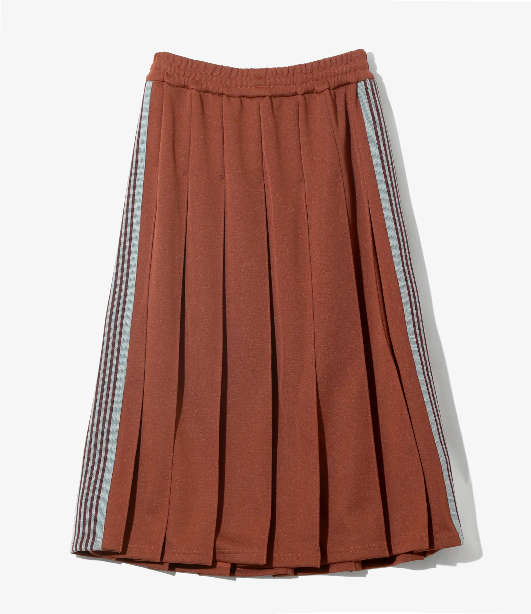 Pleated Track Skirt – Rust Smooth Polyester - Image 5