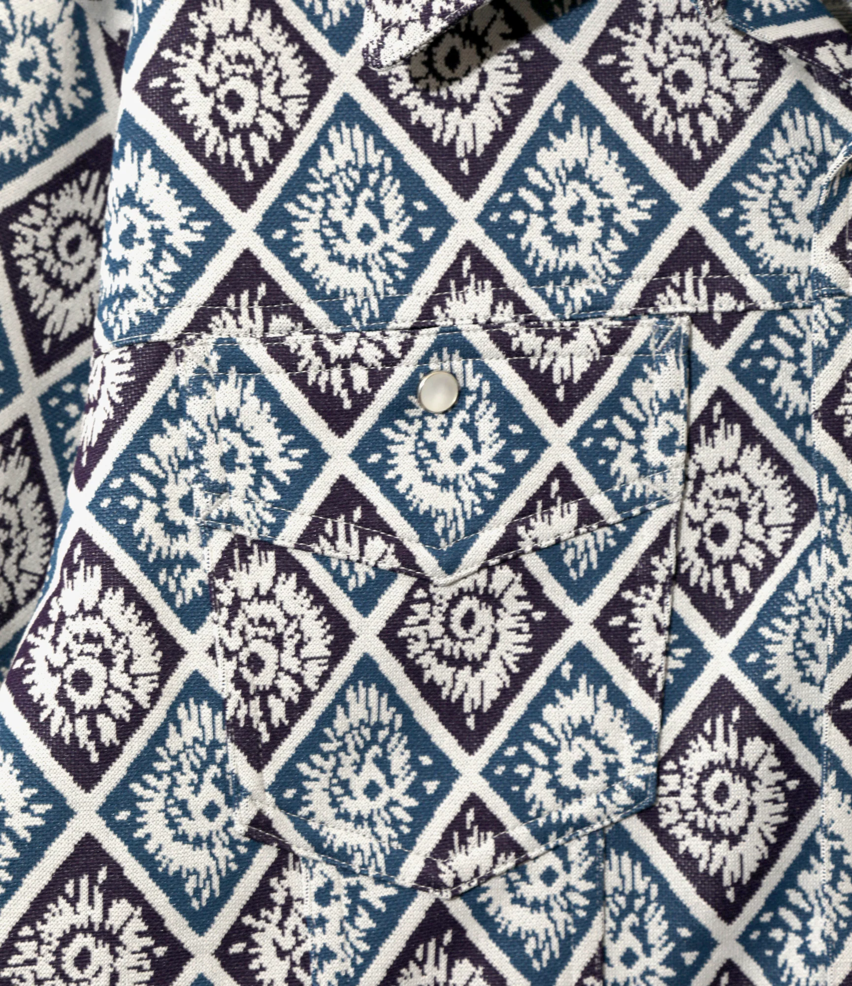 Saddleman Shirt – Blue/Purple Jacquard - Image 3