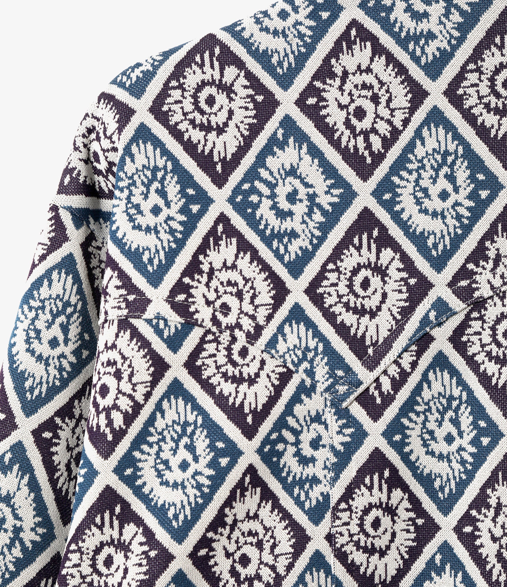 Saddleman Shirt – Blue/Purple Jacquard - Image 6