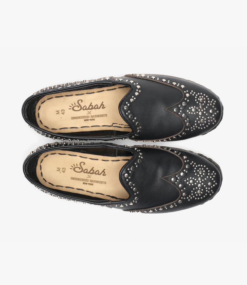Studded Sabah Slipper – Black Leather - Image 3