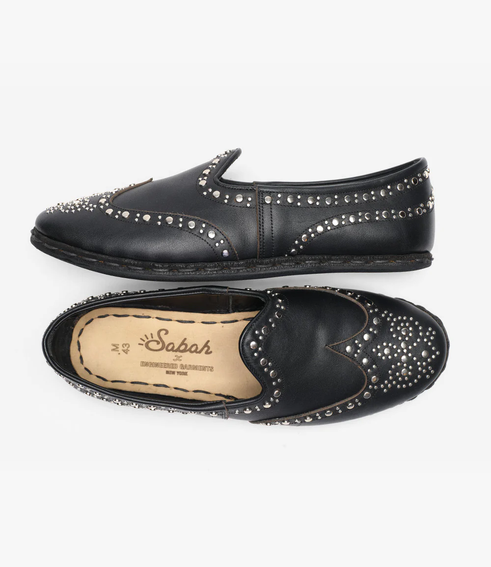 Studded Sabah Slipper – Black Leather - Image 4