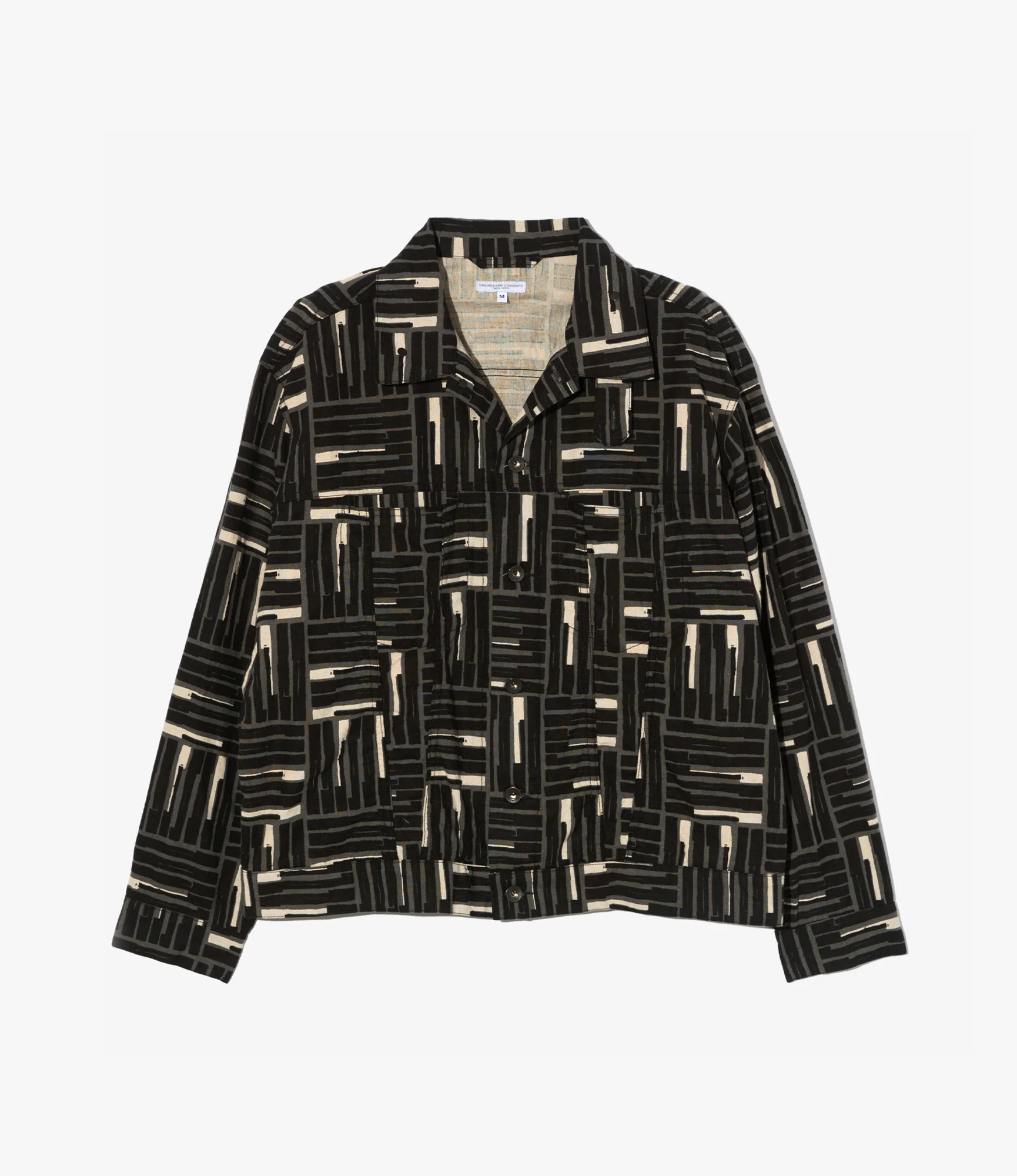 Type 5 Jean Jacket – Black Tile Print Canvas
