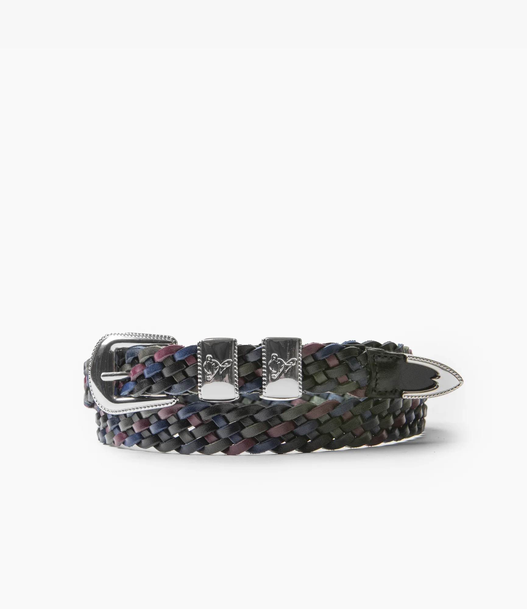 Wing Tip 5-Ply Braided Belt – Dark Multi Leather