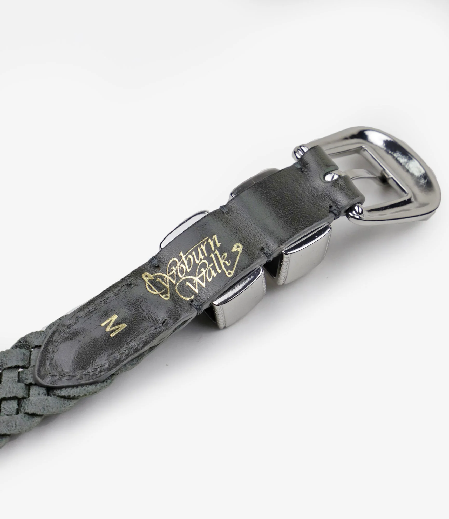 Wing Tip 5-Ply Braided Belt – Grey Leather - Image 4